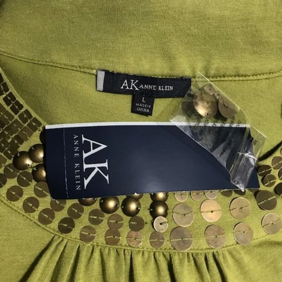 Anne Klein Roman Citrine Matte Bronze Sequin Pima Cotton/Modal Swing Tank - Picture 10 of 11